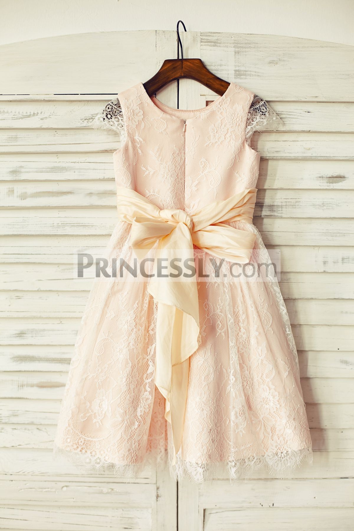 peach little girl dresses