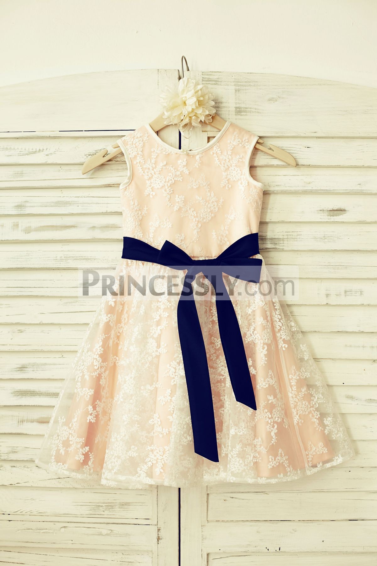 navy blue dress with pink flowers